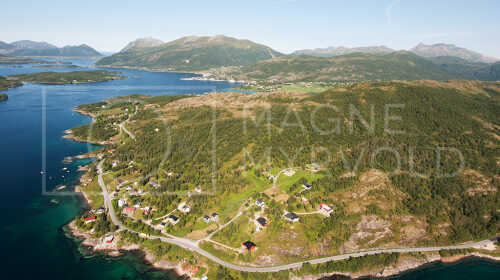 flyfoto av helgeland, salten, meløy, ørnes