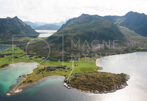 flyfoto av helgeland, salten, meløy, åmnes, åmøya