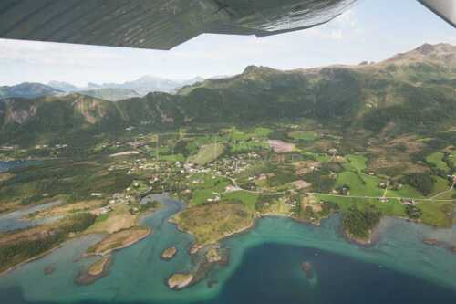 flyfoto av helgeland, salten, meløy, meløya