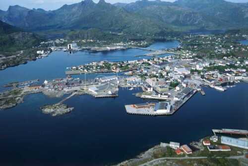flyfoto av nord-norge, nordland, lofoten, fiske, svolvær