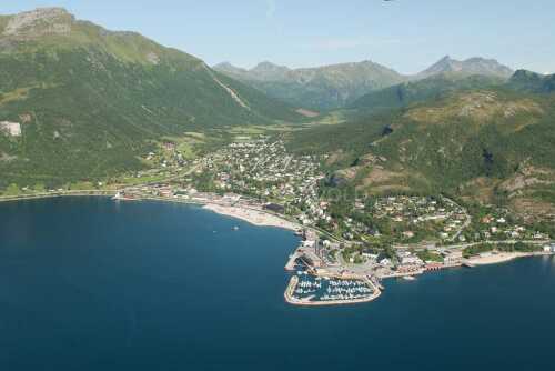flyfoto av helgeland, salten, meløy,ørnes