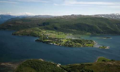 flyfoto av nordland, salten, bodø, skjerstad