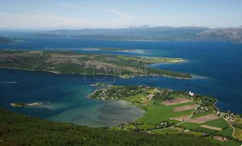 flyfoto av nordland, salten, bodø, skjerstad