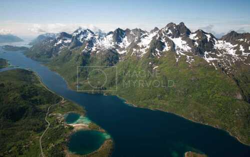 flyfoto av Norway, nordland, salten, lofoten, vesterålen, trollfjord