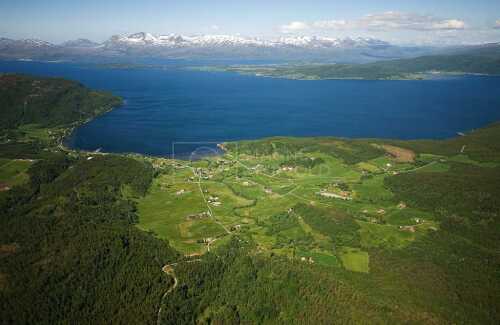 flyfoto av nordland, salten, bodø, skjerstad, breivik