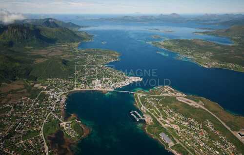 flyfoto av Norway, nordland, salten, vesterålen, stokmarknes