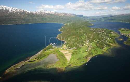 flyfoto fra nordland, fauske, valnesfjord