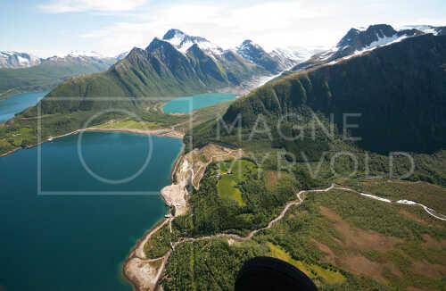 flyfoto fra helgeland, salten, meløy, svartisen