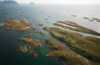 flyfoto av nord-norge, nordland, helgeland, vega, verdensarven, world heritage, unesco 