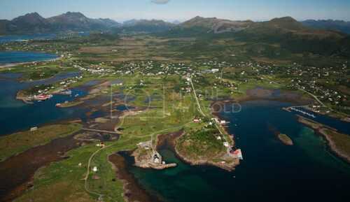 flyfoto av Norway, nordland, salten, vesterålen, stokmarknes, sandnes