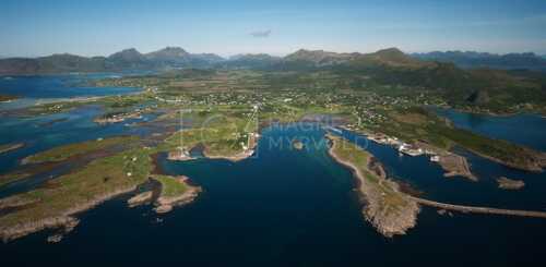 flyfoto av Norway, nordland, salten, vesterålen, stokmarknes, sandnes