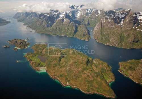 flyfoto av nord-norge, nordland, lofoten, fiske, trollfjord
