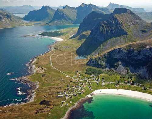 flyfoto av nord-norge, nordland, lofoten, fiske, ramberg
