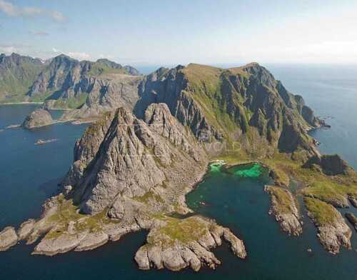 flyfoto av nord-norge, nordland, lofoten, yttersia